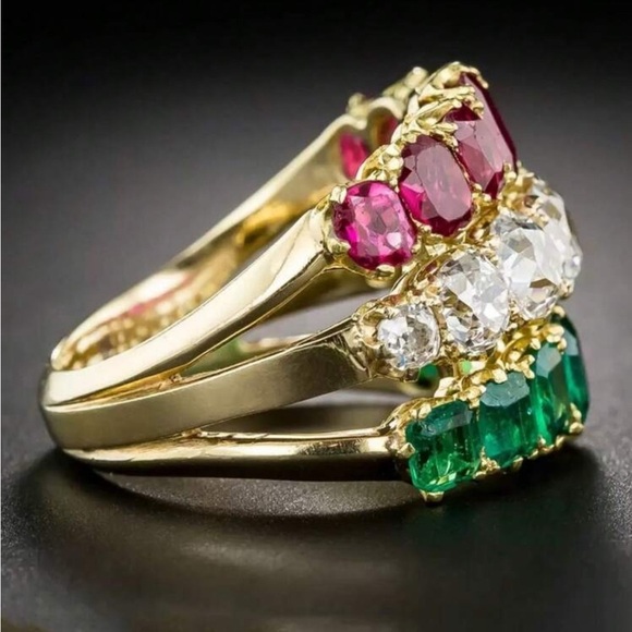 Elegant Multi-Color Gemstone Ring - Picture 3 of 4